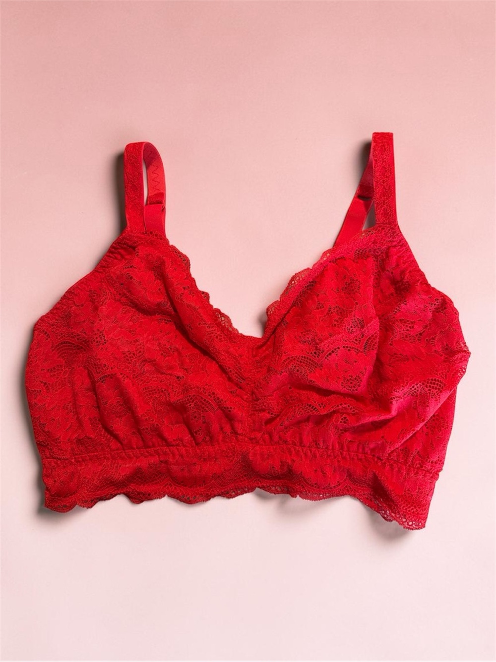 Cosabella Red Lace Longline Bralette with Adjustable Straps